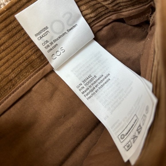 (NWOT) COS Slim Fit Corduroy Trousers Brown Size Men’s 28R - Picture 11 of 11
